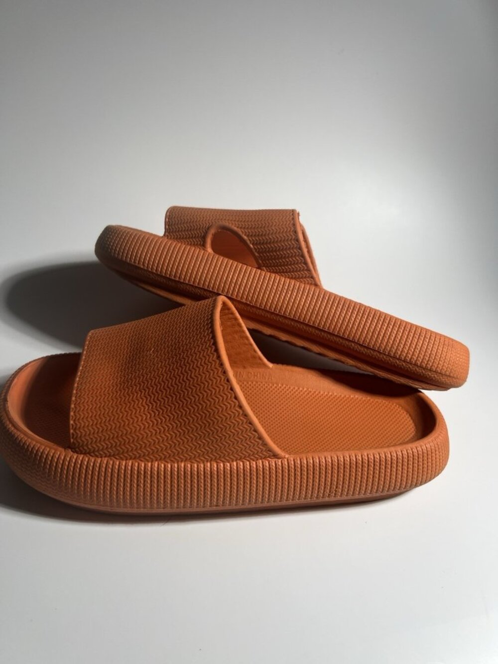 Orange Lightweight Rubber Slide Sandals Women’s EU 38/39 Comfort Slip-On - Picture 4 of 9